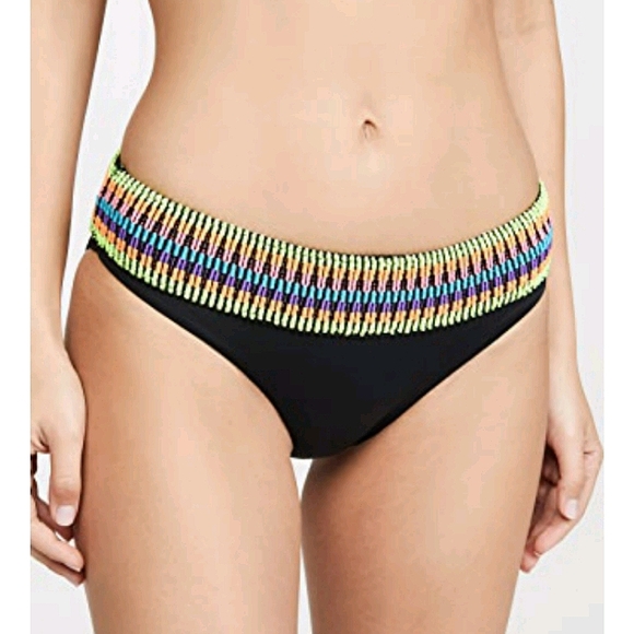 Peixoto Zoni Embroidered High Waist Bikini Bottom - Picture 1 of 9